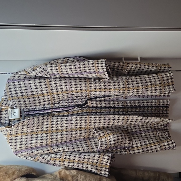 Semicouture 01 Printed Tweed Oversized Wool Coat - Picture 5 of 9